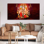 VIBECRAFTS Canvas Paintings for Living Room Drawing Room Panchmukhi Bajrangbali Canvas Wall Painting Fitted With Wooden Frame For Home | Office | Living Room | Gifts (PTVCH_2552)