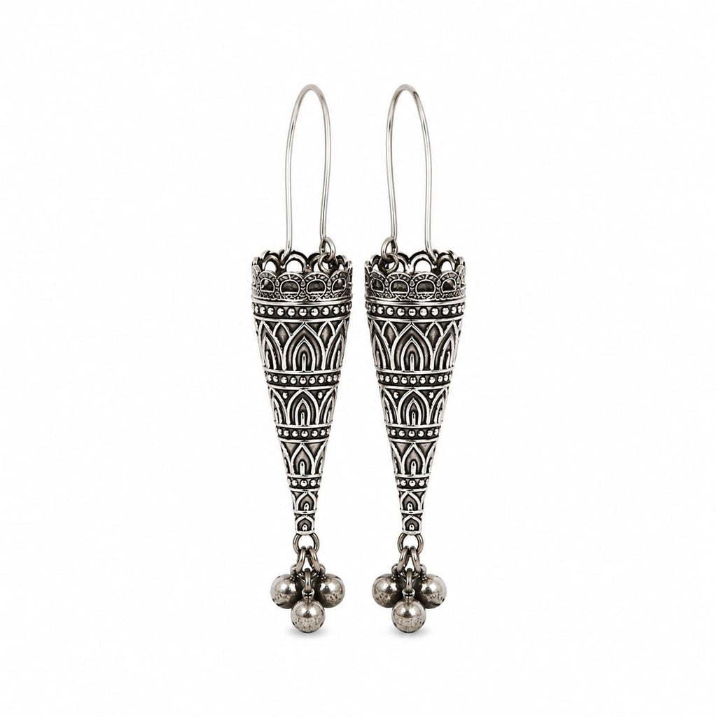 Jewels of Love Meher Tribal Oxidised Jhumka Earrings for Women & Girls | Boho Ethnic Drop Dangle Earrings | Traditional Handmade German Jewelry for Festive, Party & Daily Wear