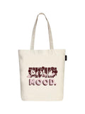 Peach Blossom Printed Cotton Zipper Tote Bags | CBAG - WHT-MOOD