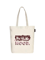 Peach Blossom Printed Cotton Zipper Tote Bags | CBAG - WHT-MOOD
