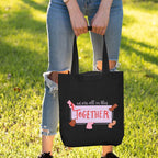 Theyayacafe Printed Cotton Black Tote Bag, Multipurpose Bag, Lightweight