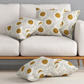HUESLAND Premium Cotton Cushion Cover 12 inch x 12 inch | Decorative Square Throw Pillow Covers Set for Sofa, Living Room & Bedroom | Set of 5 | Natural, Golden Ochre & Bistre