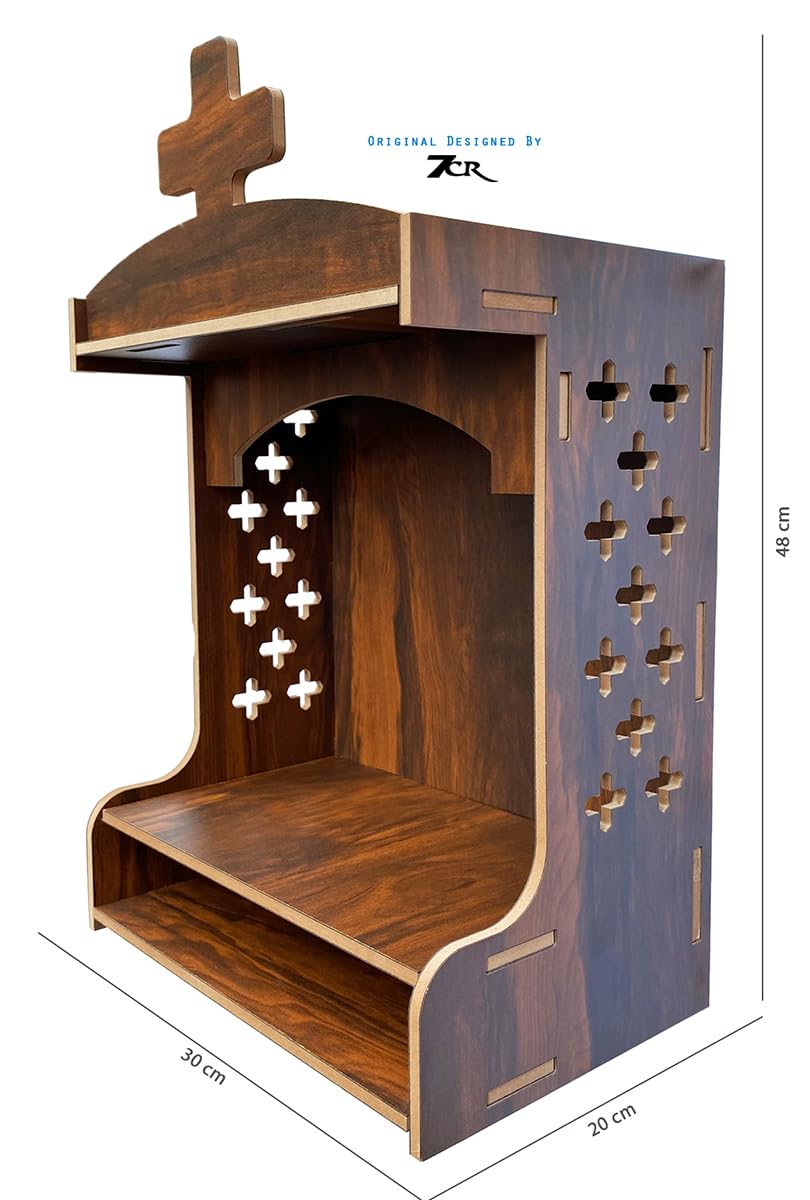 7CR Cross Classic Temple(WB) Engineered Wood Home Temple (Height: 40, Pre-Assembled)