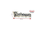 KridayKraft Metal Welcome Printed Key Holder for Living Room Bedroom Entrance Home Office Walls Décor Wall Hanging Key Hooks Wall Sculpture Modern Wall Art for Decoration & Gifting Purpose