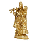 SVARUP Brass Radha Krishna Idol Statue Sculpture Figurine for Home Temple Office Gift 8 Inches