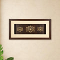 Shilpkala Brass Lotus Wall Art Frame 59 x 29 cm - Premium Brown Background Rectangular Wall Decor for Living Room, Temple, Office, Home Decoration, Housewarming & Gift Decor, (2+1 Design)