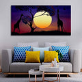 VIBECRAFTS Canvas Paintings for Living Room Drawing Room Pair Of Giraffe At Night Canvas Wall Painting Fitted With Wooden Frame For Home | Office | Living Room | Gifts (PTVCH_2522)