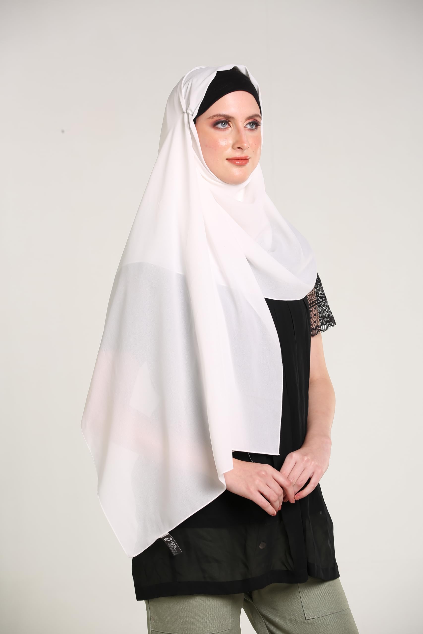 SAHIL SCARF Women Hijab Scarf 180x70cm Chiffon Georgette Lightweight Soft Fabric Easy to Drape with Burqah Abaya and Modest Dress