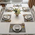 YELONA Placemats Set of 6, Heat-Resistant Woven Vinyl Table Mats, Non-Slip & Washable Dining Tablemats for Kitchen & Dinner Decor, Zinc Grey (45cm x 30cm) Kafalo
