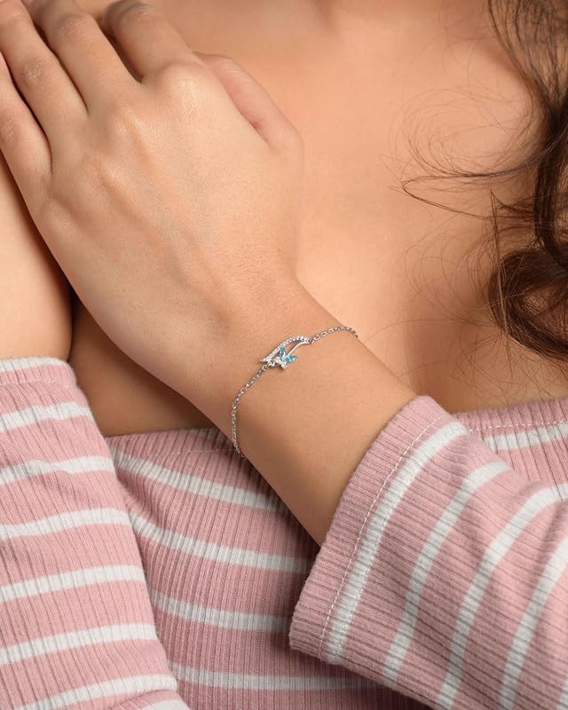 Clara 925 Silver Butterfly Adjustable Bracelet Gift for Women and Girls