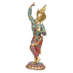 ARTVARKO 20 Inches Large Goddess Tara Brass Standing Statue Tara Statue for Health Happiness Wealth | Dancing Idol Home Décor Sculpture