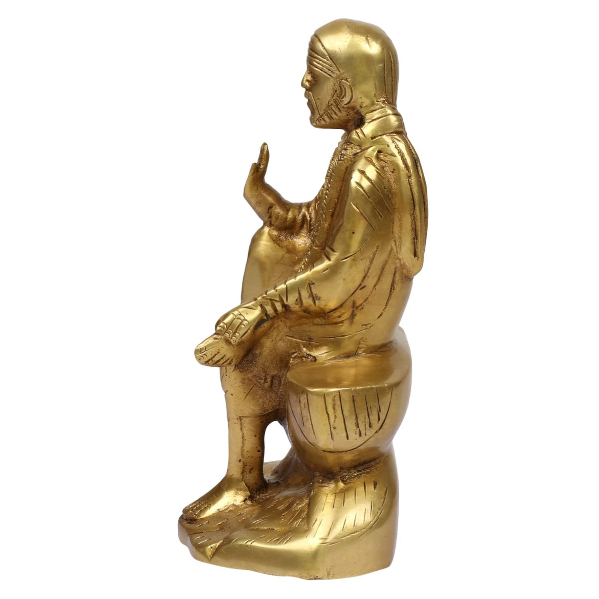 ARTVARKO Brass Sai Baba Blessing Sainatha Sri Sai Om Sairam Bhagwan Statue Gift Home Decor & showpiece 8 Inches Height.