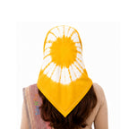 Take N Try Women’s Satin Head Scarf, Square Hair Wrap Cotton Bandana for Head, Neck & Hair, Daily Use, Travel & Ethnic Outfit, 30x30 Inch Fashion Printed Scarves for Female & Ladies Gift (Yellow)