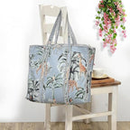 Yda fashion Handmade Quilted Cotton Tote Bag – Large Travel Shoulder Bag with Pockets, Lightweight & Durable – Stylish Printed Handbag for Daily uses (Pack of 2) (Multicolor6)