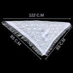 Devino Ora White Lace Triangle Church Scarf/Shawl/Veil (White Jesus) -1