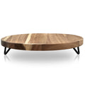 WILDMOS Decorative Round Wood Riser For Display,Pedestal Tray For Home Or Kitchen And Bathroom Countertop Organizer,Farmhouse Kitchen Counter Decor Tray. (12-Inch), Brown