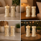SPMSE Angel Candle Holders - White Angel Wing Praying Resin Angel Statue with Flameless Candle,Delicate Prayer Candle Holder Memorial Gifts Home Decor for Bedroom (Design - 16)