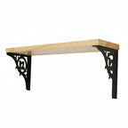 Spillbox wooden Pooja Home Temple|White Metal Shelf |Wall Mountable|Easy Screw Assembly|Home Temple for Puja Room |Pooja Stand | Mandir-SINGLE FLORAL (Black Small)