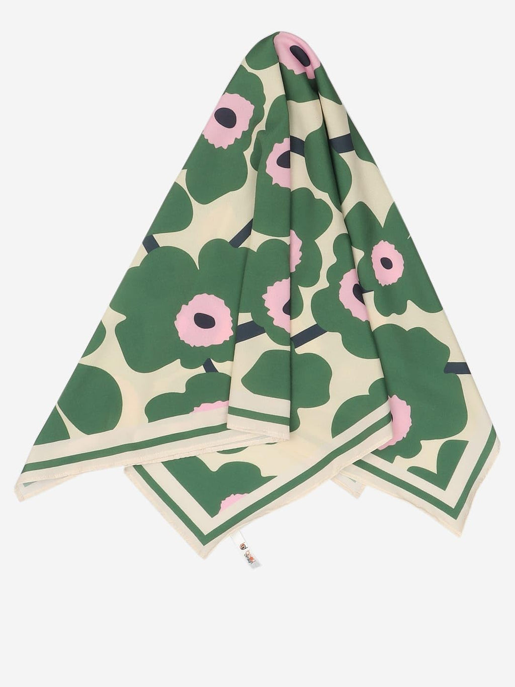 Beau Design Women's Stylish Square Polyster Trendy Digital Printed Fashion Head Neck Scarf Stole Green/OffWhite - Large 29 X 29