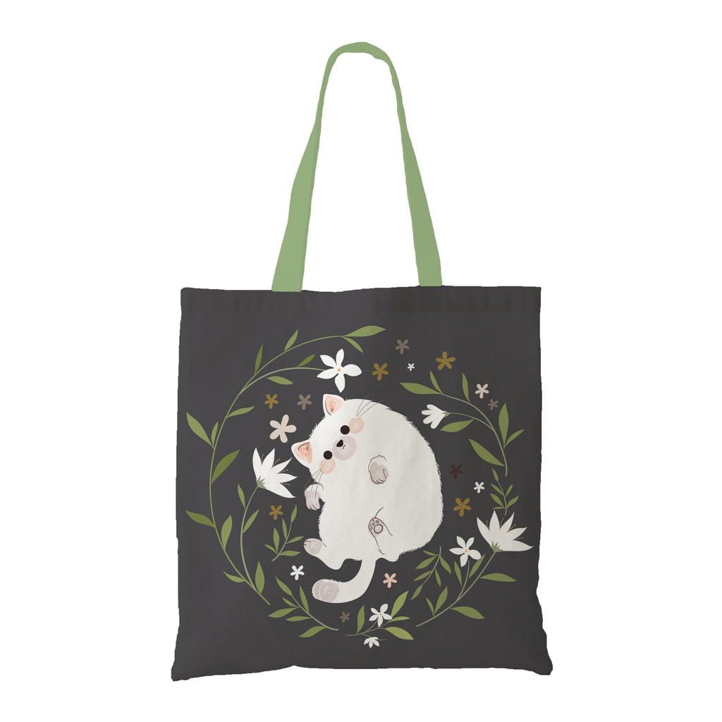 Purple Tree Cute Cat Canvas Tote - 1 Pc, Women's Printed Stylish Bag