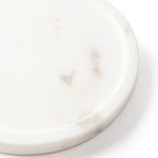 Serein Modern Round White Marble Tray Platter Trinket Vanity Storage Organizer Handmade Marble Serving Tray for Perfume, Jewelry, Coffee Table Decor for Makeup Organizer, Bathroom, Kitchen -8 Inch