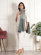 STYLE SHOES Stole/Scarf For Female Colour- Grey Soft Cotton Blend Ethnic Printed Pattern Scarves