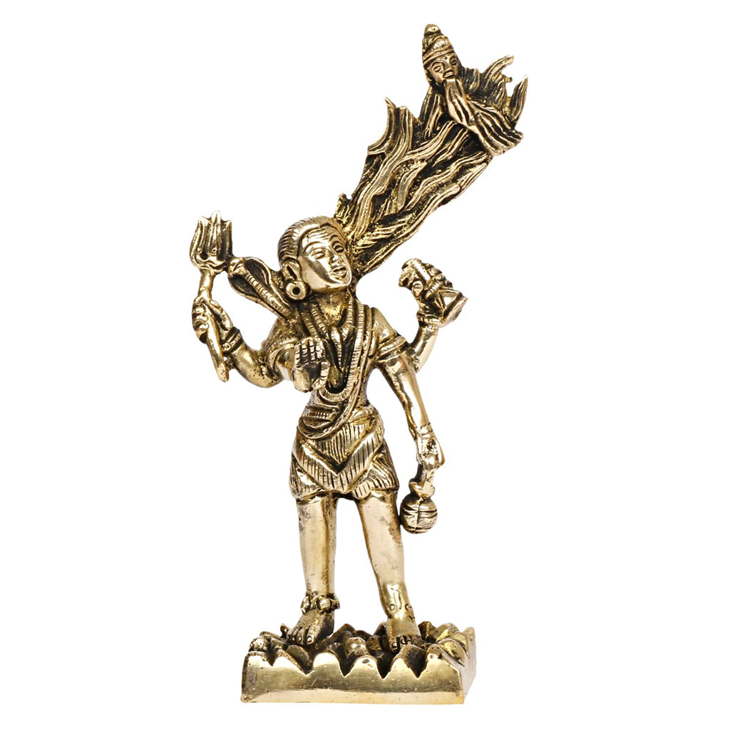 ARTVARKO Brass Lord Shiva with Maa Ganga from jata Standing Shiv Statue 7 Inch