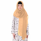 MyBatua Long Hijab in Breathable Soft Georgette large Head Wrap, Wholesale Price, 1pc Scarf HJ-020 (100x225 cm, Peach)