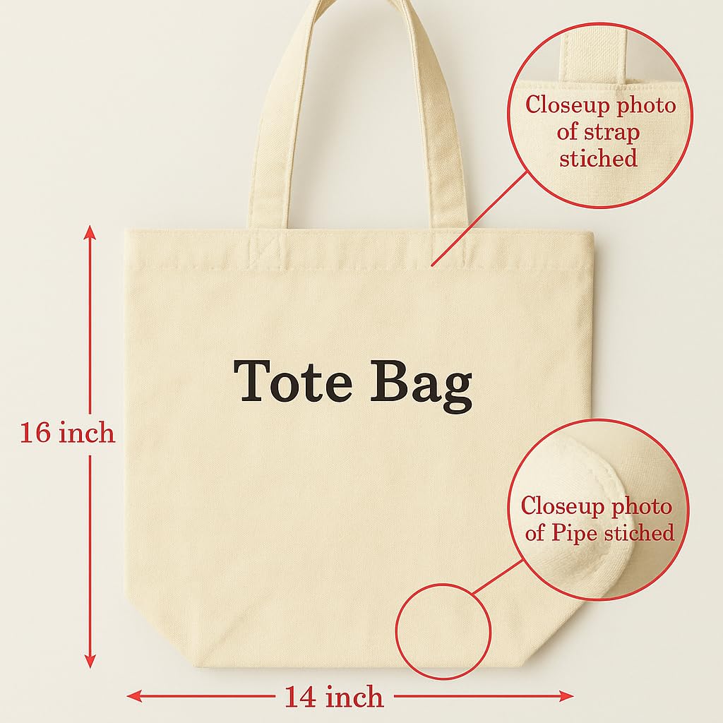 LidLoom Cotton Canvas Tote Bag for Women & Men | Black Kaiju No. 8 Design Sticker | Eco-Friendly, Washable, Lightweight Shoulder Bag for Shopping, Office & Travel