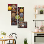 VIBECRAFTS Kitchen's Quotes 4 Pieces Canvas Wall Painting Fitted With Wooden Frame For Home | Kitchen | Living Room | Gifts (PTVC4Pcs3_15506)