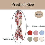 6PCS Silk Scarf for Women Stylish, Head Scarf for Women Bandanas for Womens