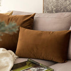 Khooti Velvet Cushion Cover, 24x24 (Brown) (Pack of 5)