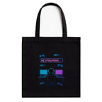 Kirmada Black Cotton Tote Bag | Pixel Respawn Mode Design | Trendy Gamer Tote for Women & Girls | Stylish College & Shopping Bag with Zipper | Reusable Eco Friendly Cotton Tote | Gift for Gamers