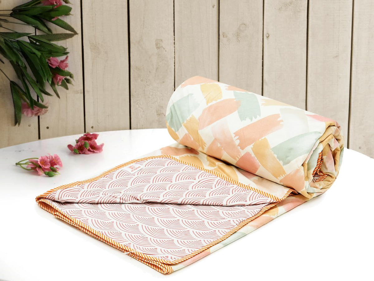A Brand New - Umi Super Soft Brushed Microfiber Cotton 3 Layer Breathable Single Dohar Lightweight Summer Blanket Dohar 57X87(Inches) 144X220(CM) Flannel Dohar Throws for Bed (Yellow;Green) Kafalo