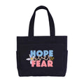 TSANTA U Shaped Canvas Tote Bag, 35.56x33.02 cm with 10.8 cm Gusset, Cotton, Zipper Closure, Laptop Compartment (Hope)