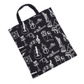 Cartoon Muscial Instruments Patterns Washable Cotton Cloth Music Tote Sulder Grocery Spping Bag for Students Girls