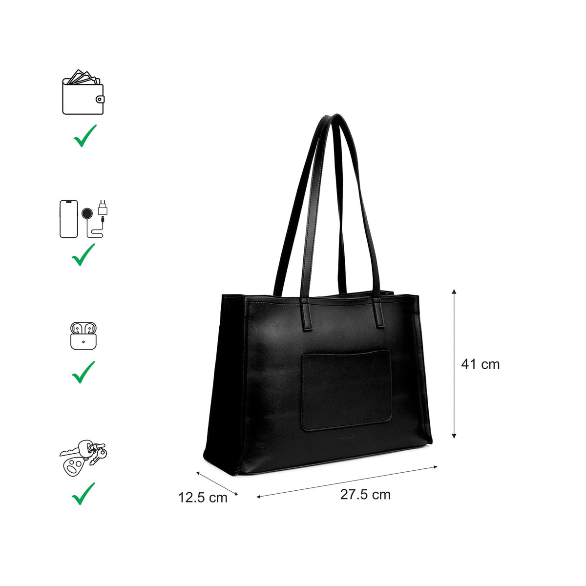 Fastrack Chic Spacious Laptop Tote Bag for Women Fits Upto 14 Laptop | Stylish Casual Bag for Ladies, Women, Girls | College, Work Bag Made of Faux Leather