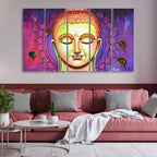 VIBECRAFTS Spiritual Buddha Meditating Wall Painting Five Pieces For Home|Office|Living Room|Gift (PTVC5Pcs4_8594)