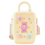 SHAKTISM Silicone Sling Beach Tote Bag with Holes, Adjustable Straps, Cyan, Charms Sling Bags (Cream)