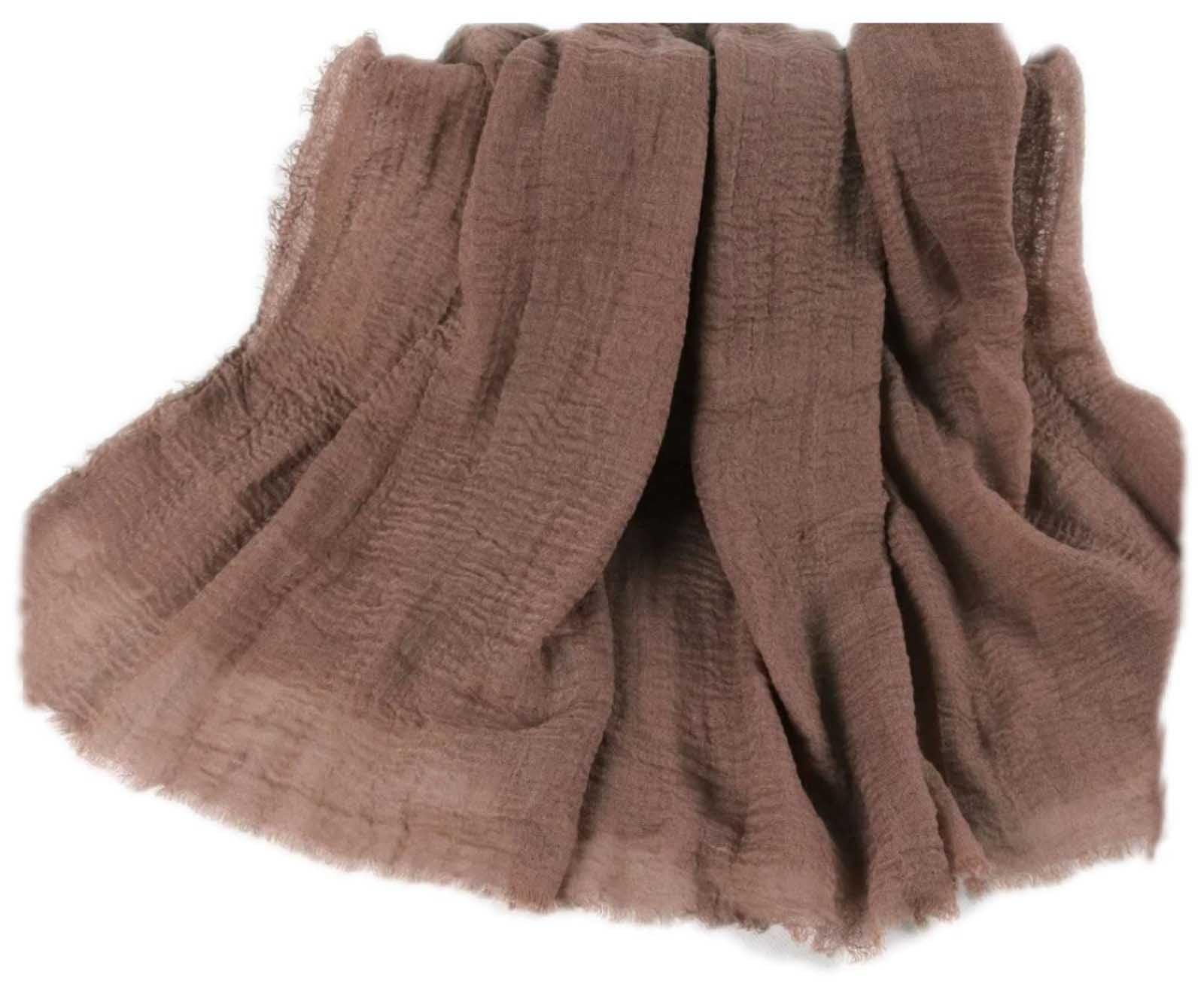 IBA ISBA COLLECTIONS Women's Crinkle Cotton Scarf, Stoles, Hijab (80 x 190 Cms) (Macaroon)