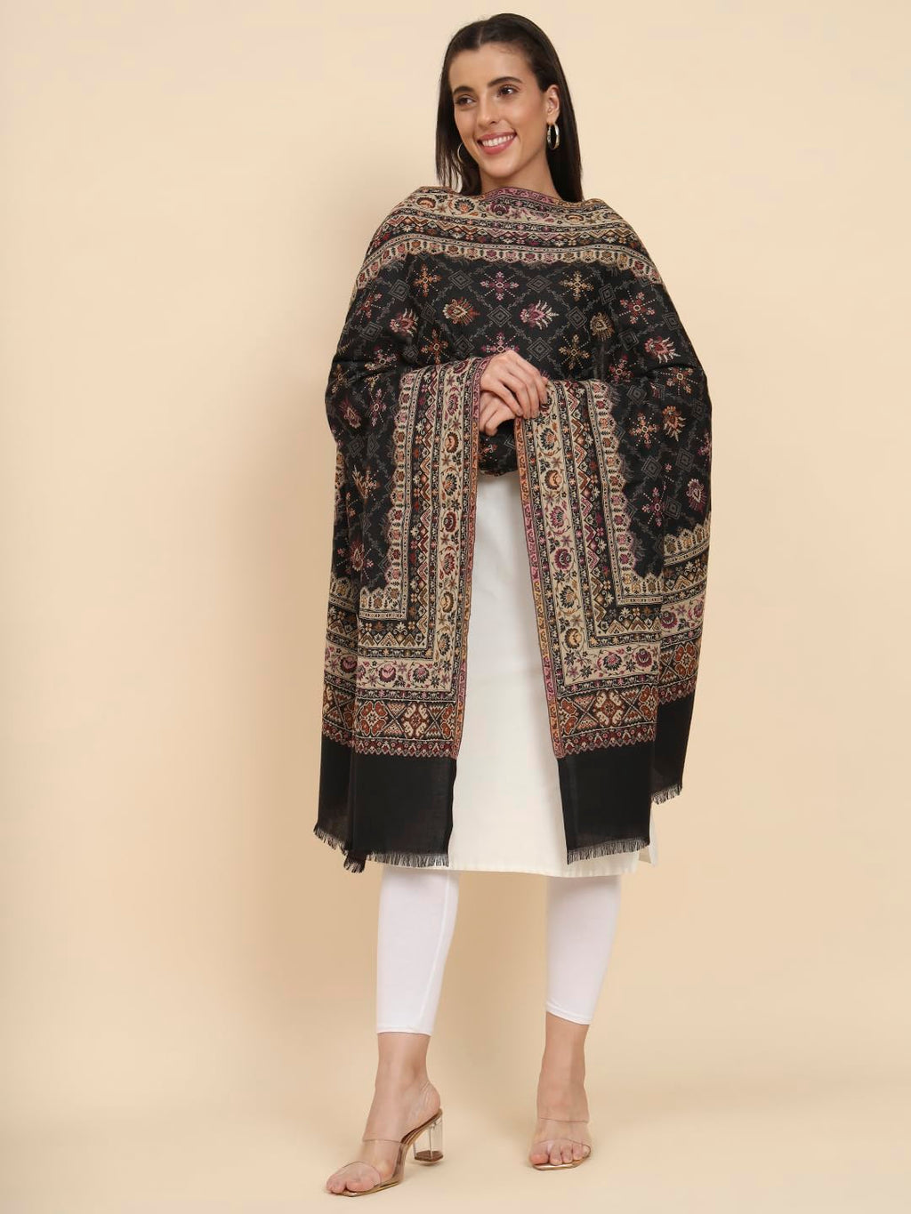 Pashmoda Women Zarif Woven Design Jamawar Shawl (Size 101X203 CM)