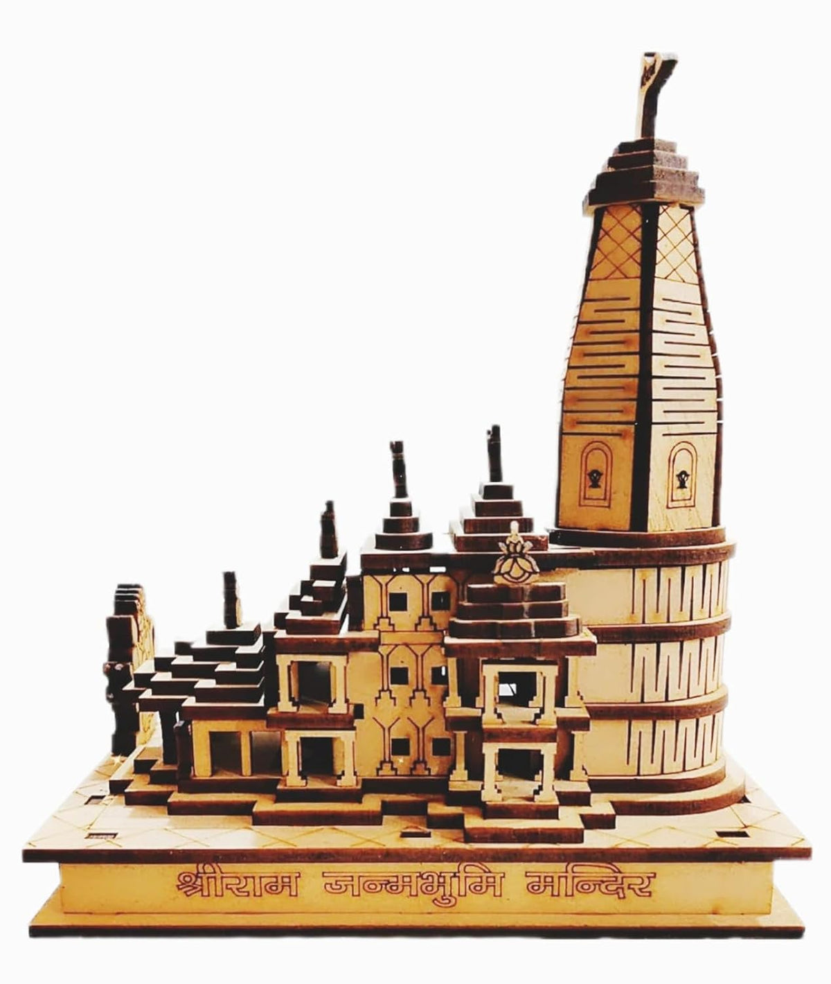 PARTISH Shree Ram Mandir Ayodhya Model l Janambhoomi Wooden Temple (4 X 2 Size)