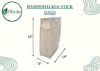BambooStick Cotton Tote Bag | Reusable Shopping Cloth Bag for Grocery | Lightweight & Stylish | Stiff Cotton 125 GSM | Eco-Friendly, Durable & Spacious | Ideal for Shopping (Pack of 2, 14 x 18 + 5)