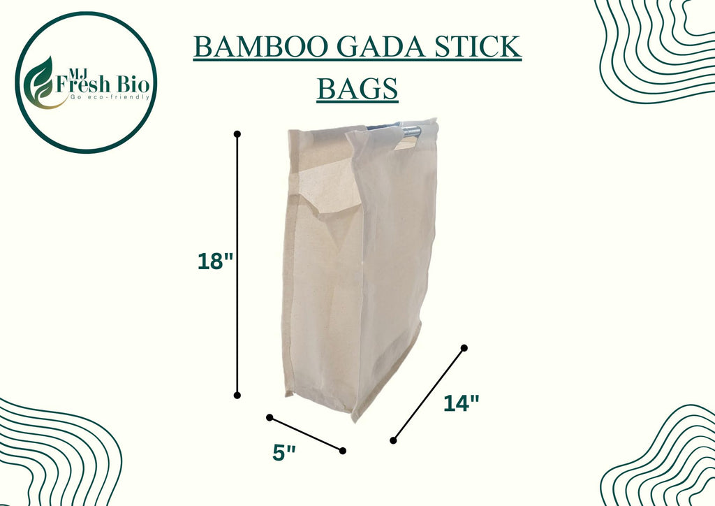 BambooStick Cotton Tote Bag | Reusable Shopping Cloth Bag for Grocery | Lightweight & Stylish | Stiff Cotton 125 GSM | Eco-Friendly & Spacious | Ideal for Shopping (Pack of 2, 13 x 17 +4. 5)