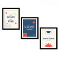 VIBECRAFTS Motivational Quotes Decorative Wall Frames Set of 3 For Office Digital Reprint Posters with Synthetic Wooden Frame Home, Gift Item (15 x 12 inch)(PFVC3Pcs4_1311)
