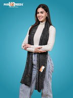 Pick Ur Needs Women’s Knitted Winter Scarf – Soft, Warm & Stylish Casual Long Muffler Stole for Girls (Black)