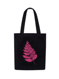 DOODLE Womens Eco-Friendly Reusable Cotton Canvas Tote Bag With Outer & Inner Zip Pocket |Travel, Shopping, College & Office Bag (Pink Fern)