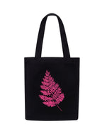 DOODLE Womens Eco-Friendly Reusable Cotton Canvas Tote Bag With Outer & Inner Zip Pocket |Travel, Shopping, College & Office Bag (Pink Fern)