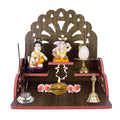 PRIMEFAIR Handmade Beautiful Wooden Temple/Puja Mandir/Wall Hanging and Table Top Home Art & Craft Engineered Wood Home Wall Temple (BROWN-395)