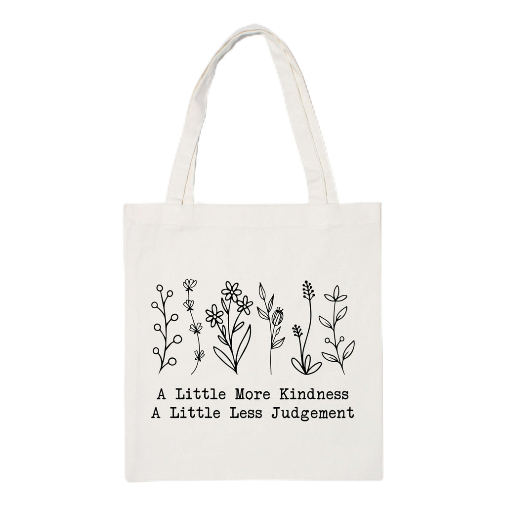 The Korhean Store A Little More Kindness Aesthetic Tote Bag for College, Travelling, Shopping, Office, Beach & Daily Use, Ecofriendly & Reusable, Premium Canvas Cotton